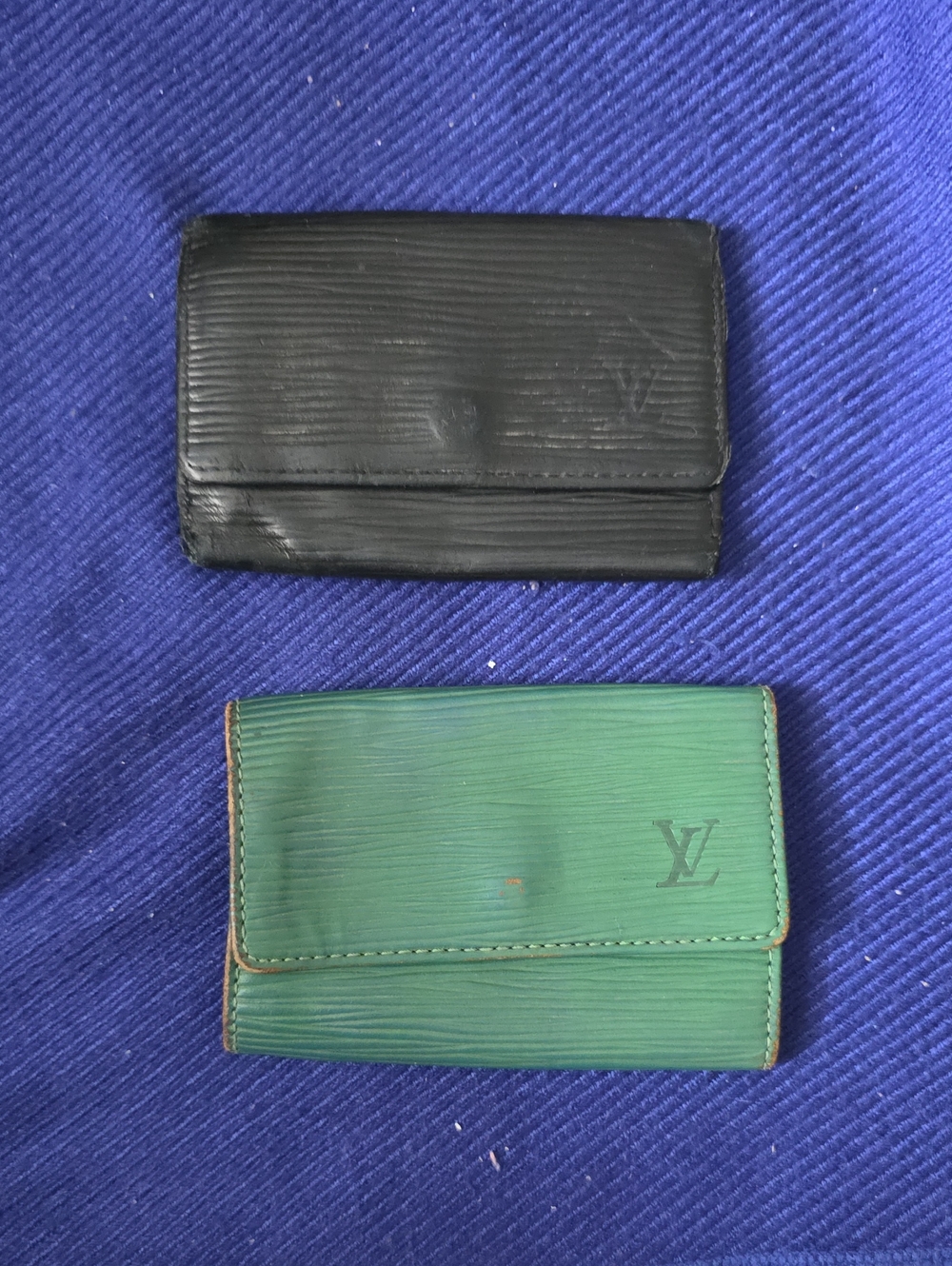 Louis Vuitton Green and Black Epi Leather Card Holders Set